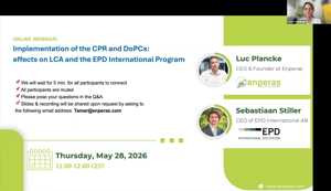 Webinar on CPR and DoPCs: Effects on LCA and the EPD International Program - Download Recording