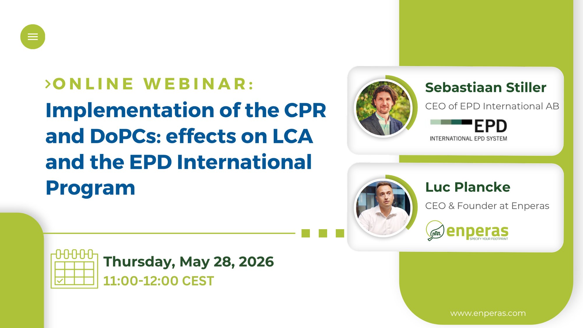 Online webinar organised by Enperas and EPD International in 2026